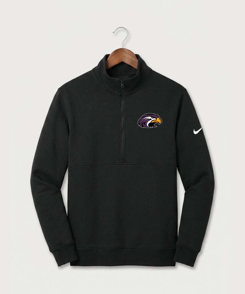 Montevideo High School Football (Boys) - Black Nike Club Fleece Sleeve Swoosh 1/2-Zip NKDX6718