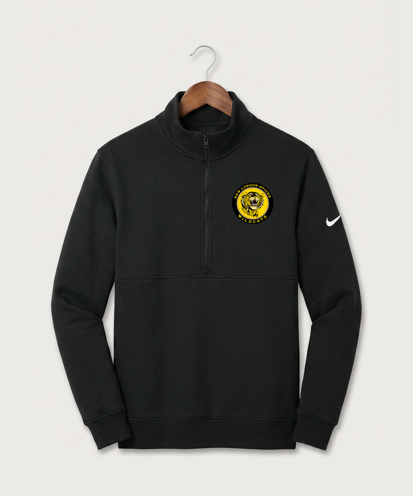 New London Spicer High School Football (Boys) - Black Nike Club Fleece Sleeve Swoosh 1/2-Zip NKDX6718