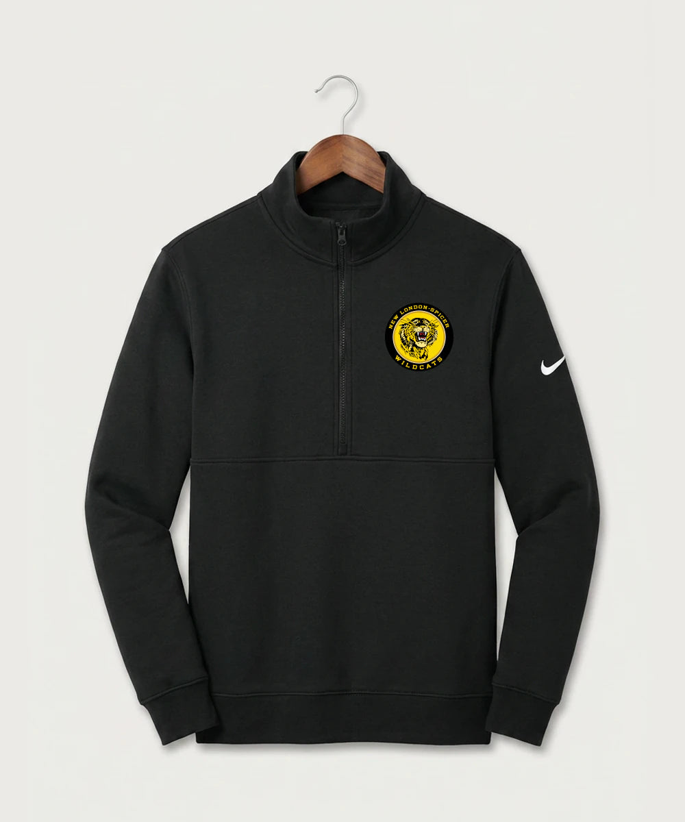 New London Spicer High School Football (Boys) - Black Nike Club Fleece Sleeve Swoosh 1/2-Zip NKDX6718