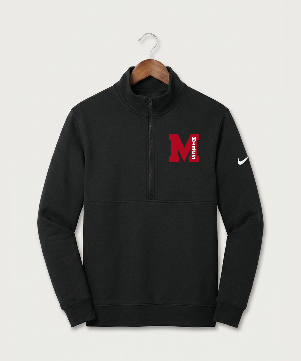 Mcgregor High School Volleyball (Girls) - Black Nike Club Fleece Sleeve Swoosh 1/2-Zip NKDX6718