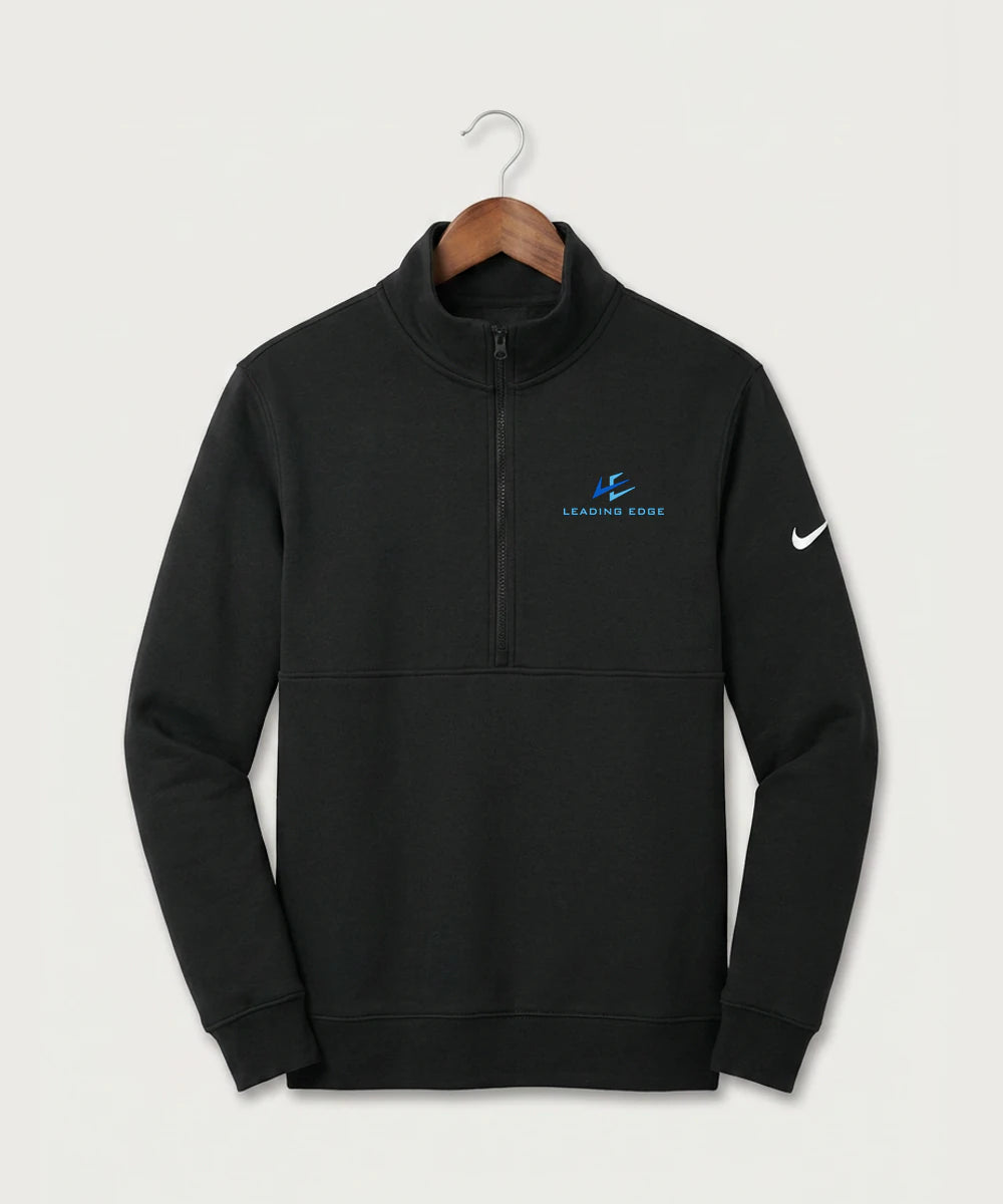 Leading Edge Team Store - Black Nike Club Fleece Sleeve Swoosh 1/2-Zip NKDX6718