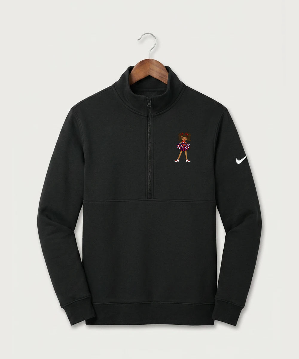 Independence High School Cheer Team - Black Nike Club Fleece Sleeve Swoosh 1/2-Zip NKDX6718