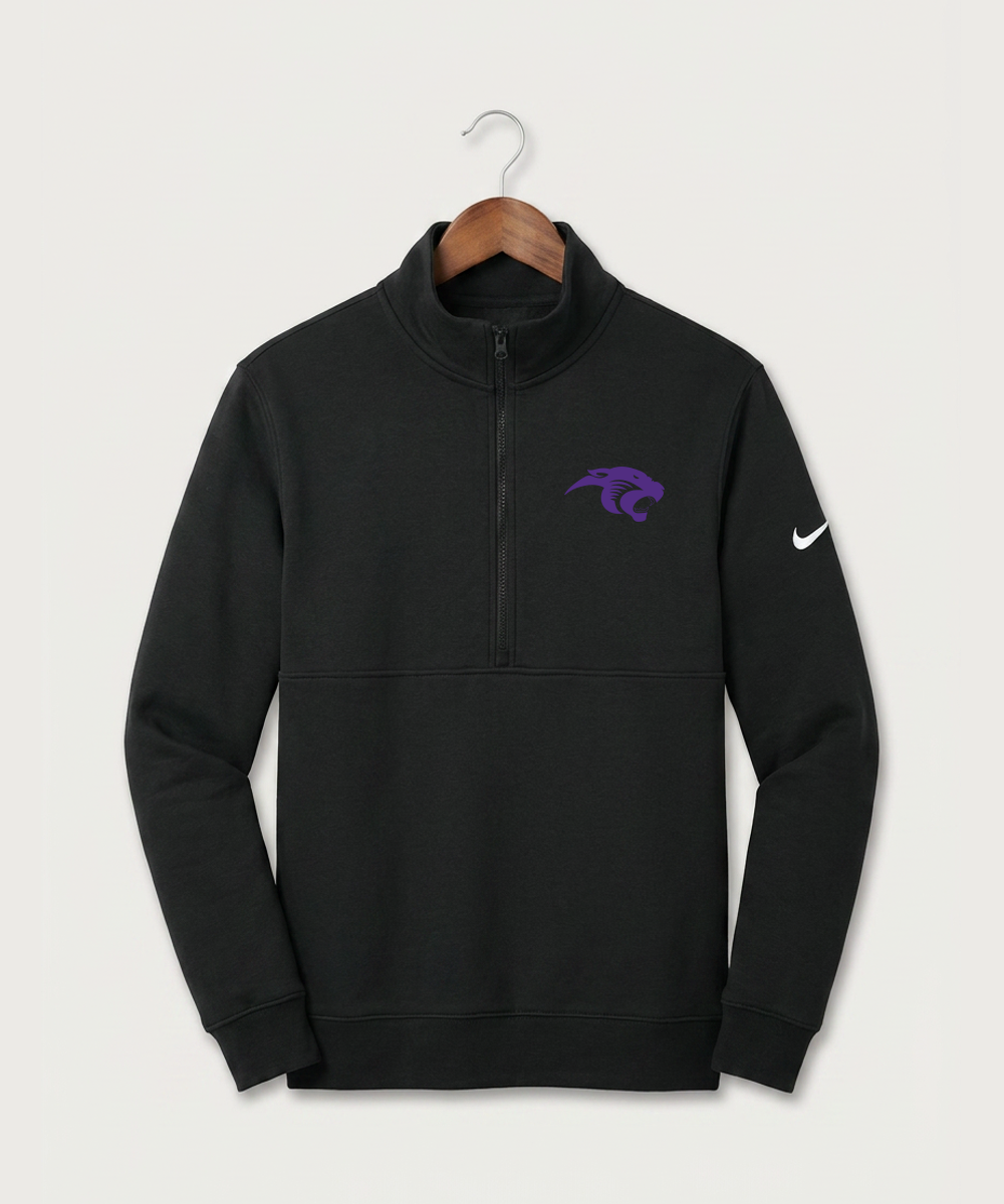 Glencoe Silver Lake High School Athletics - Black Nike Club Fleece Sleeve Swoosh 1/2-Zip NKDX6718