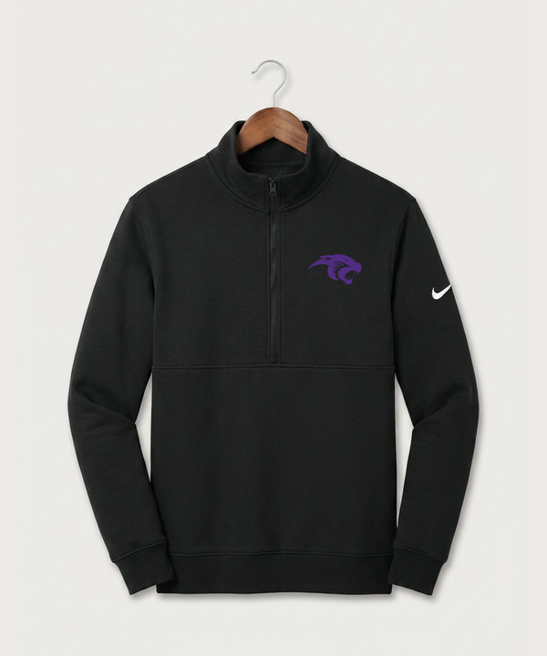 Glencoe Silver Lake High School Athletics - Black Nike Club Fleece Sleeve Swoosh 1/2-Zip NKDX6718