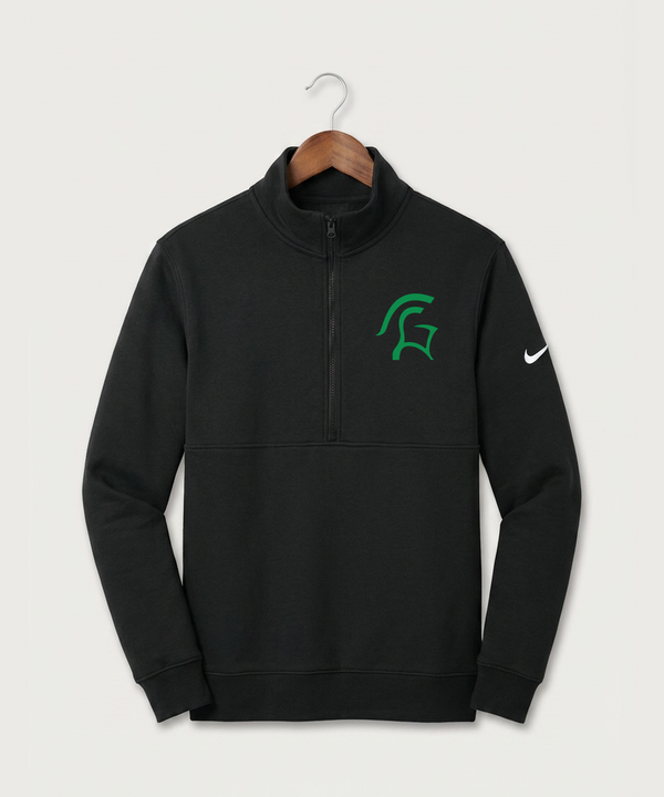 La Crescent High School Football (Boys) - Black Nike Club Fleece Sleeve Swoosh 1/2-Zip NKDX6718