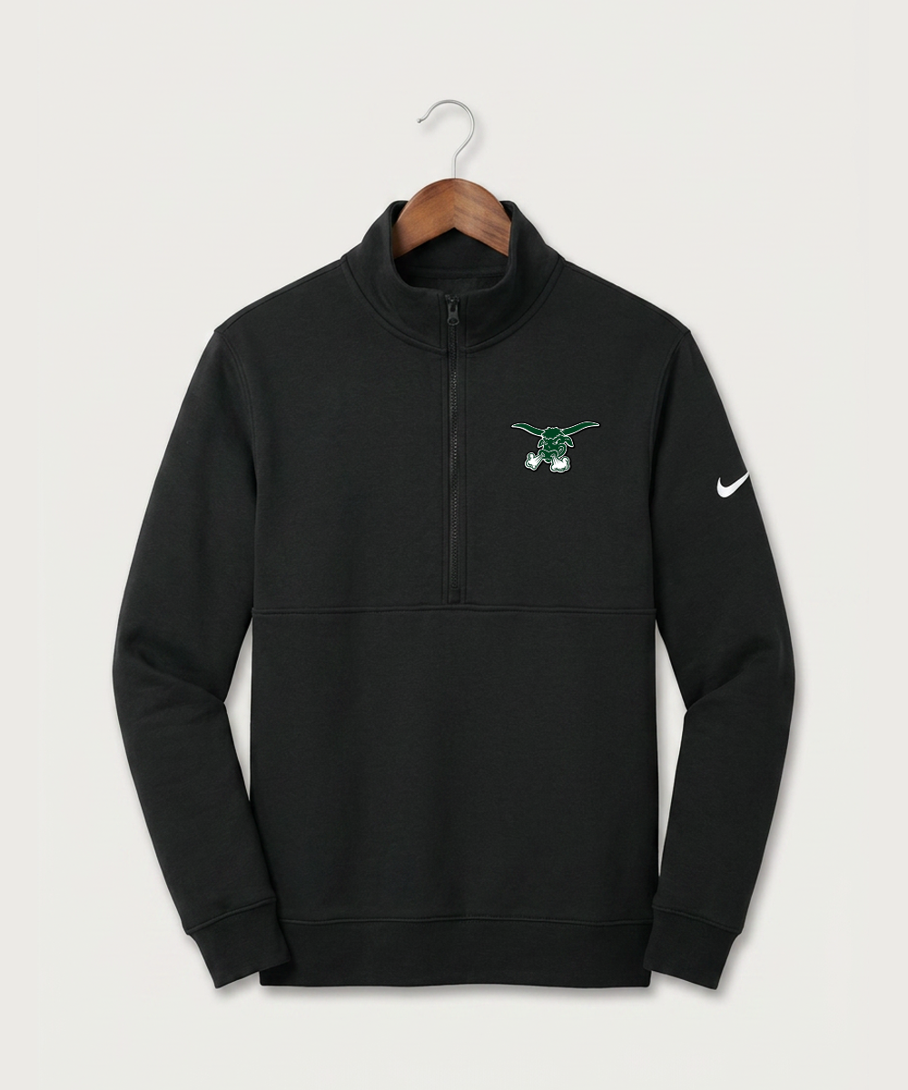 West Fargo High School Football (Boys) - Black Nike Club Fleece Sleeve Swoosh 1/2-Zip NKDX6718