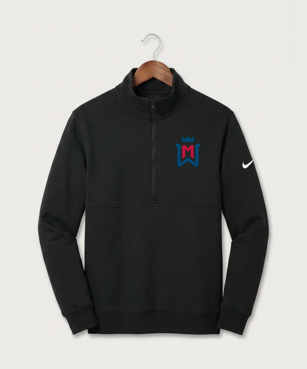 Watertown Mayer High School Football (Boys) - Black Nike Club Fleece Sleeve Swoosh 1/2-Zip NKDX6718