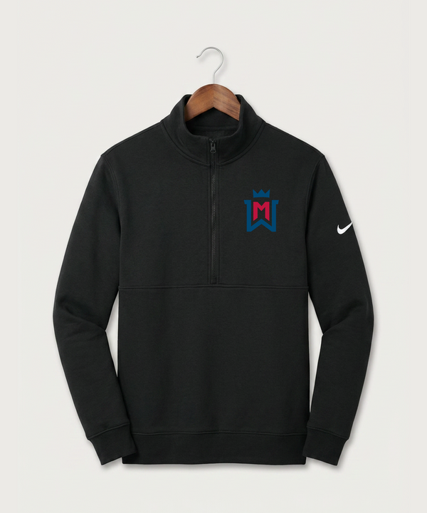 Watertown Mayer High School Football (Boys) - Black Nike Club Fleece Sleeve Swoosh 1/2-Zip NKDX6718