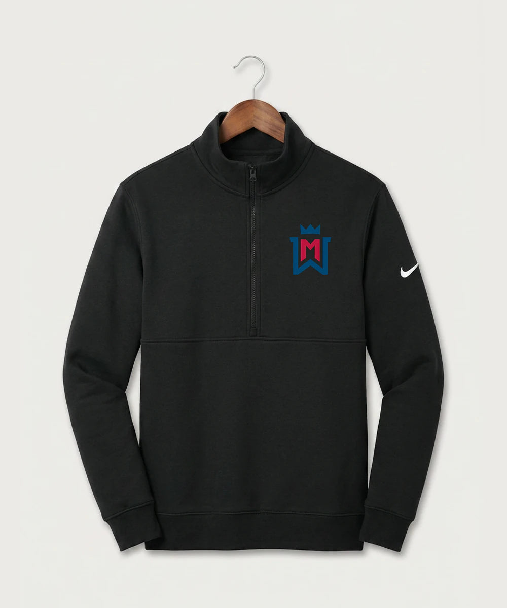 Watertown Mayer High School Football (Boys) - Black Nike Club Fleece Sleeve Swoosh 1/2-Zip NKDX6718