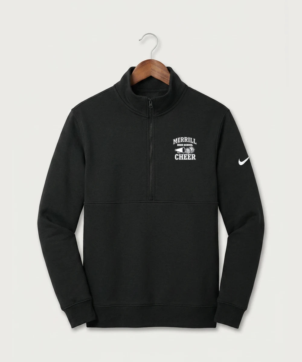 Merrill Dance and Cheer - Black Nike Club Fleece Sleeve Swoosh 1/2-Zip NKDX6718