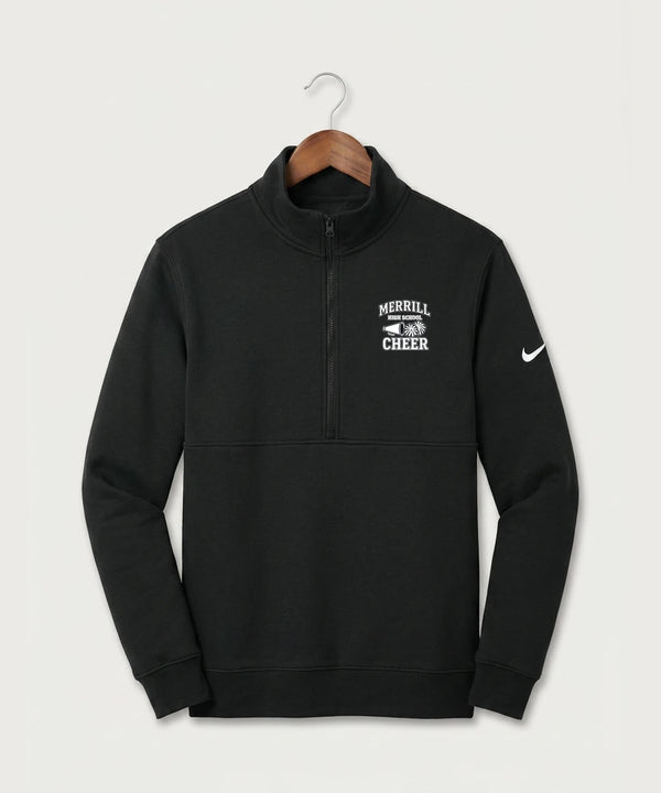 Merrill Dance and Cheer - Black Nike Club Fleece Sleeve Swoosh 1/2-Zip NKDX6718