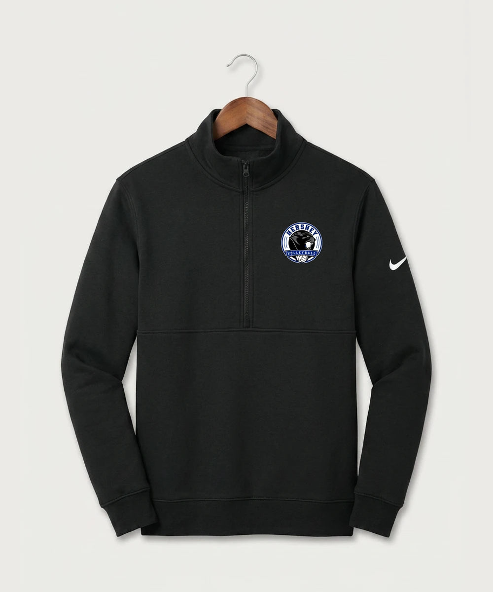 Hershey High School Volleyball Team Store - Black Nike Club Fleece Sleeve Swoosh 1/2-Zip NKDX6718