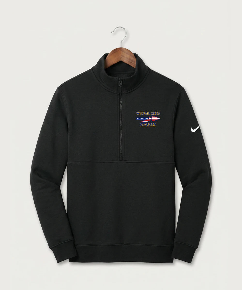Wilson Area School Soccer Soccer - Black Nike Club Fleece Sleeve Swoosh 1/2-Zip NKDX6718