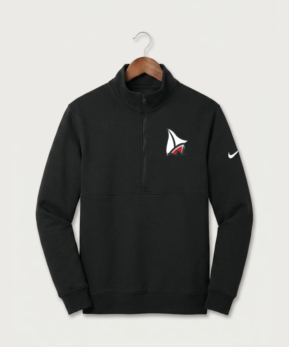 Detroit Lakes Community High School Football (Boys) - Black Nike Club Fleece Sleeve Swoosh 1/2-Zip NKDX6718