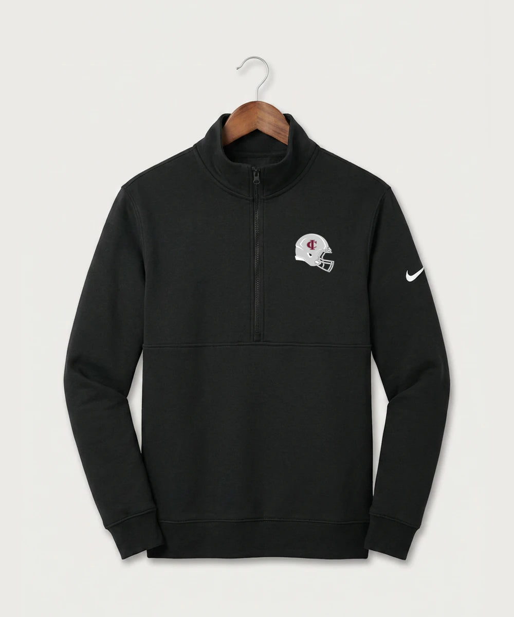 Crosby Ironton High School Football (Boys) - Black Nike Club Fleece Sleeve Swoosh 1/2-Zip NKDX6718