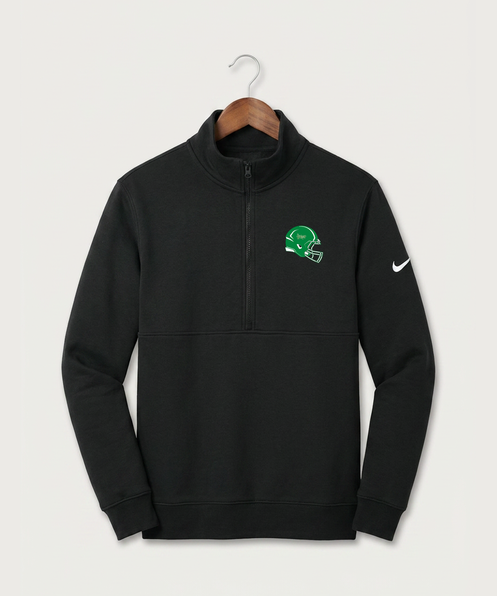 Holdingford High School Football (Boys) - Black Nike Club Fleece Sleeve Swoosh 1/2-Zip NKDX6718