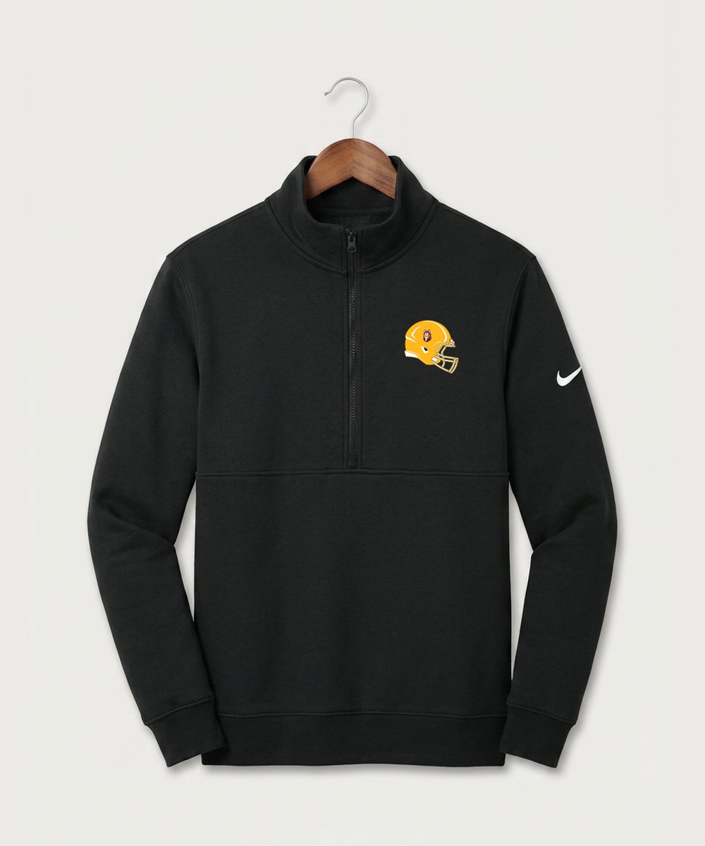Pillager High School Football (Boys) - Black Nike Club Fleece Sleeve Swoosh 1/2-Zip NKDX6718