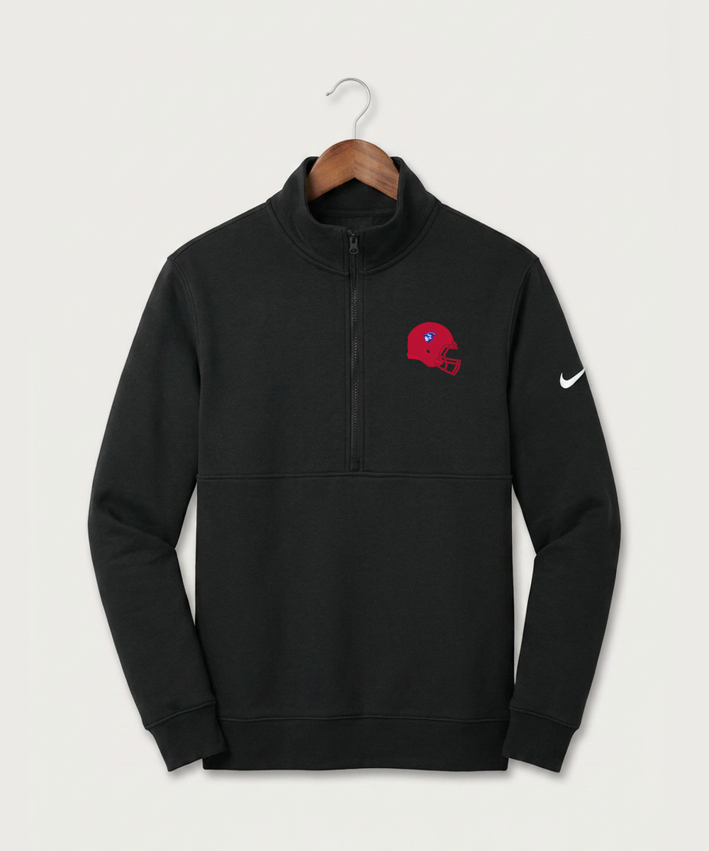 Upsala High School Football (Boys) - Black Nike Club Fleece Sleeve Swoosh 1/2-Zip NKDX6718
