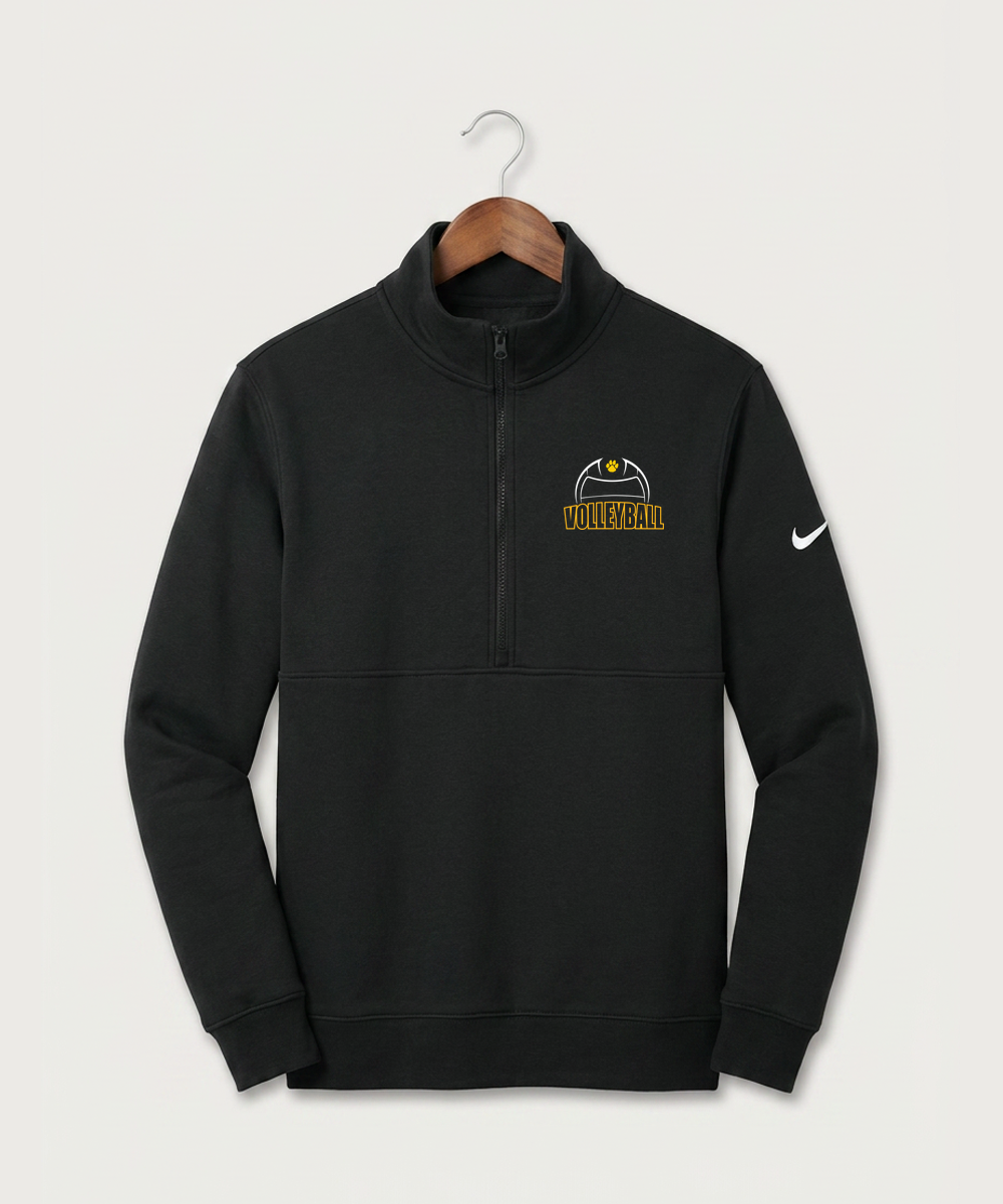 Plainview Elgin Millville H S Volleyball (Girls) - Black Nike Club Fleece Sleeve Swoosh 1/2-Zip NKDX6718