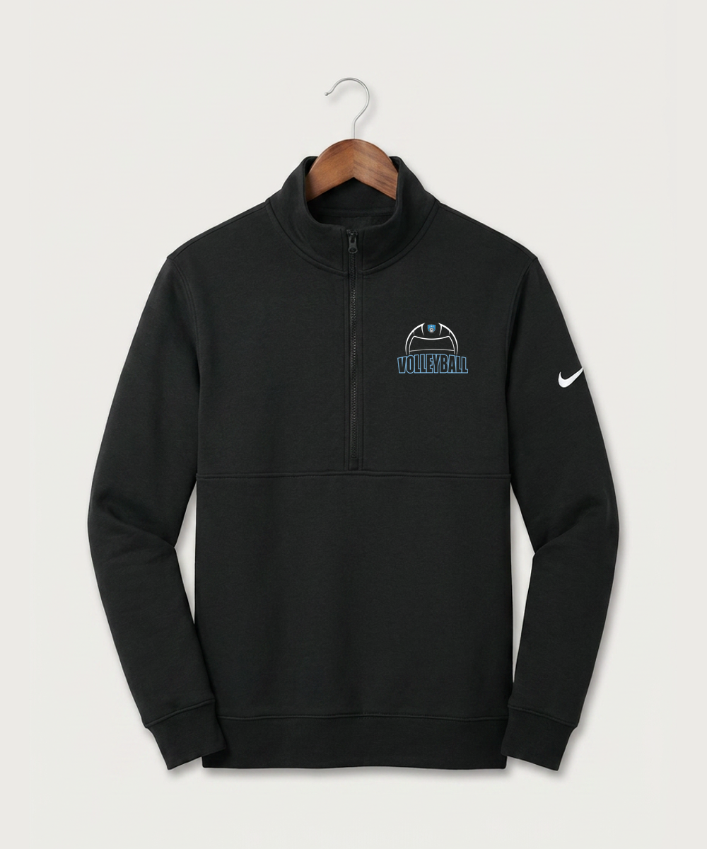 Janesville Waldorf Pemberton Volleyball (Girls) - Black Nike Club Fleece Sleeve Swoosh 1/2-Zip NKDX6718