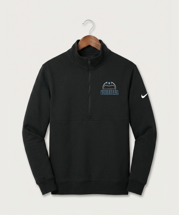 Janesville Waldorf Pemberton Volleyball (Girls) - Black Nike Club Fleece Sleeve Swoosh 1/2-Zip NKDX6718