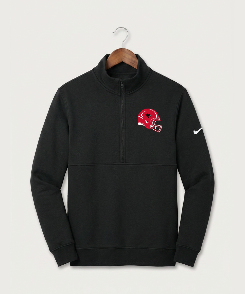 Nrheg Panthers High School Football (Boys) - Black Nike Club Fleece Sleeve Swoosh 1/2-Zip NKDX6718