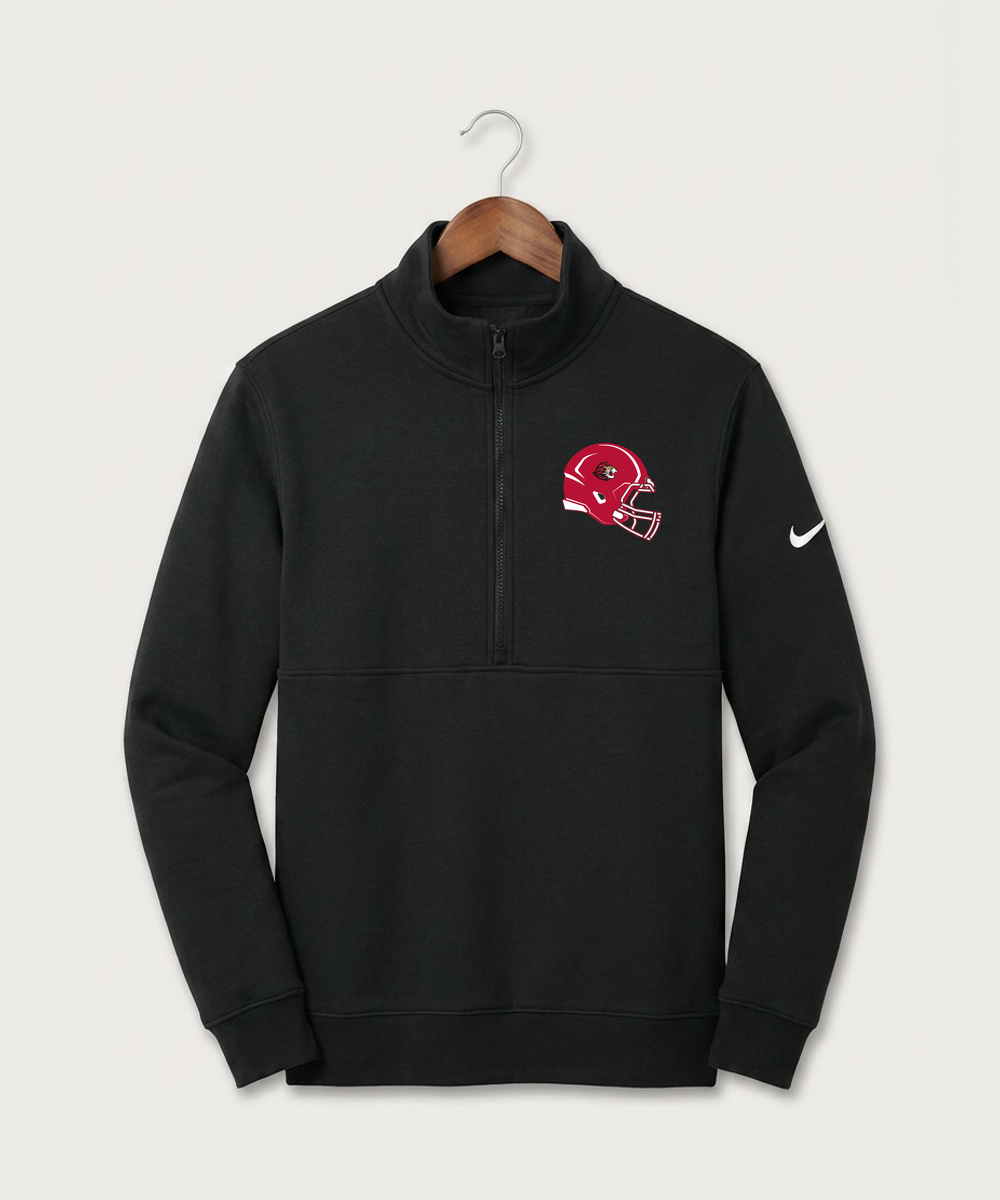 Spring Grove High School Football (Boys) - Black Nike Club Fleece Sleeve Swoosh 1/2-Zip NKDX6718