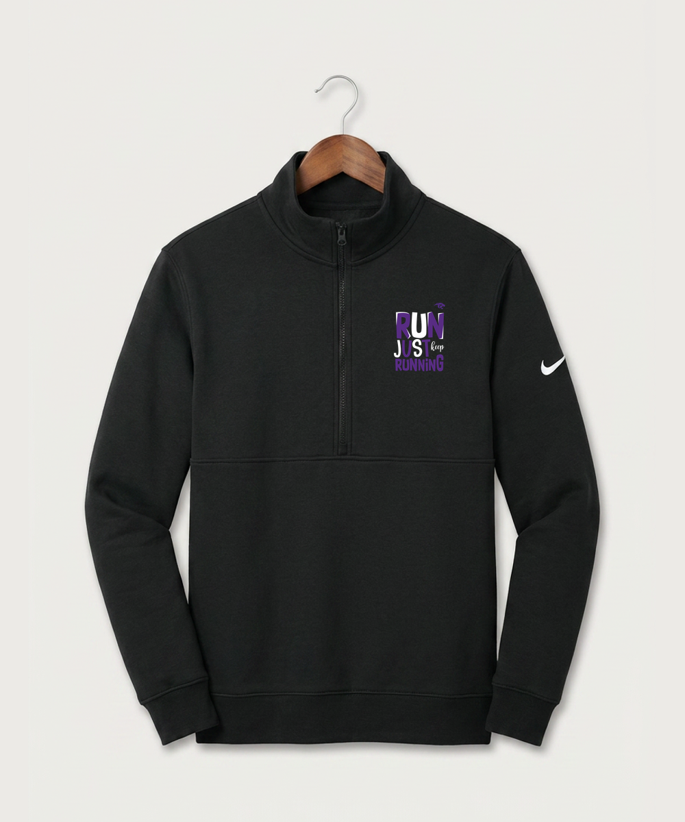 Glencoe Silver Lake High School Athletics - Black Nike Club Fleece Sleeve Swoosh 1/2-Zip NKDX6718