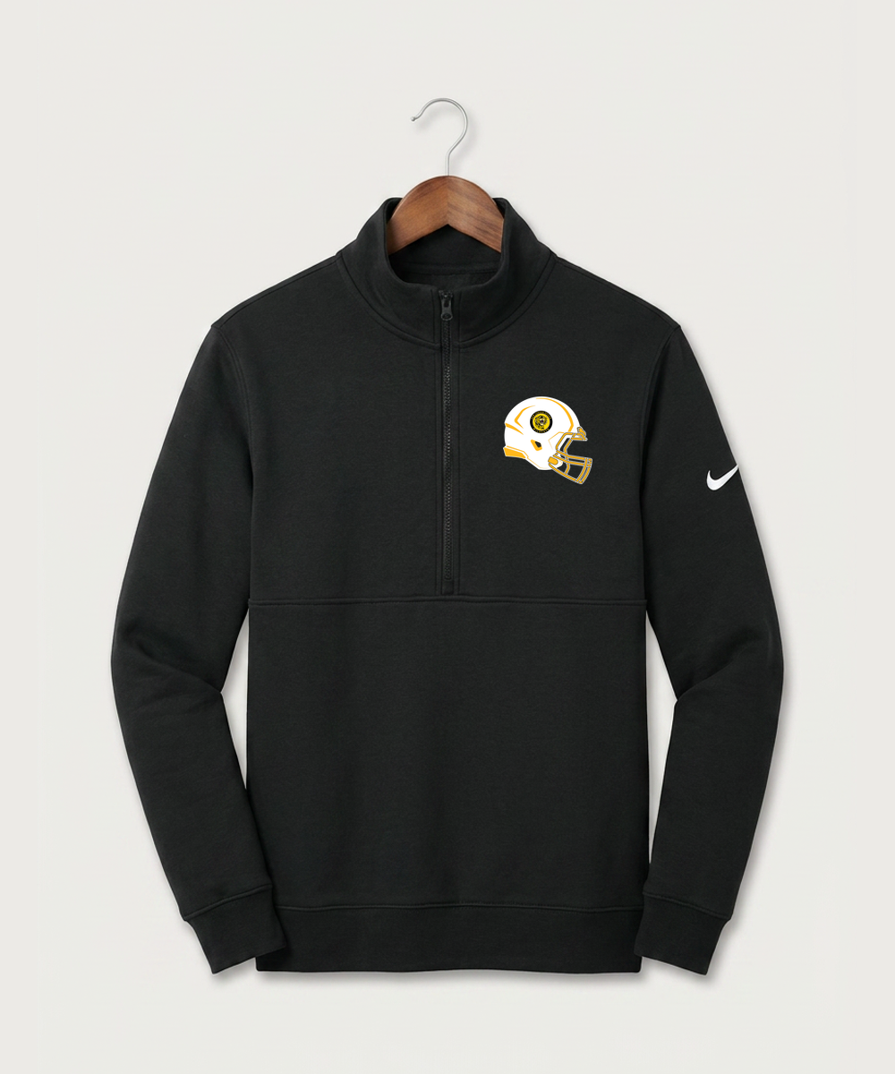New London Spicer High School Football (Boys) - Black Nike Club Fleece Sleeve Swoosh 1/2-Zip NKDX6718