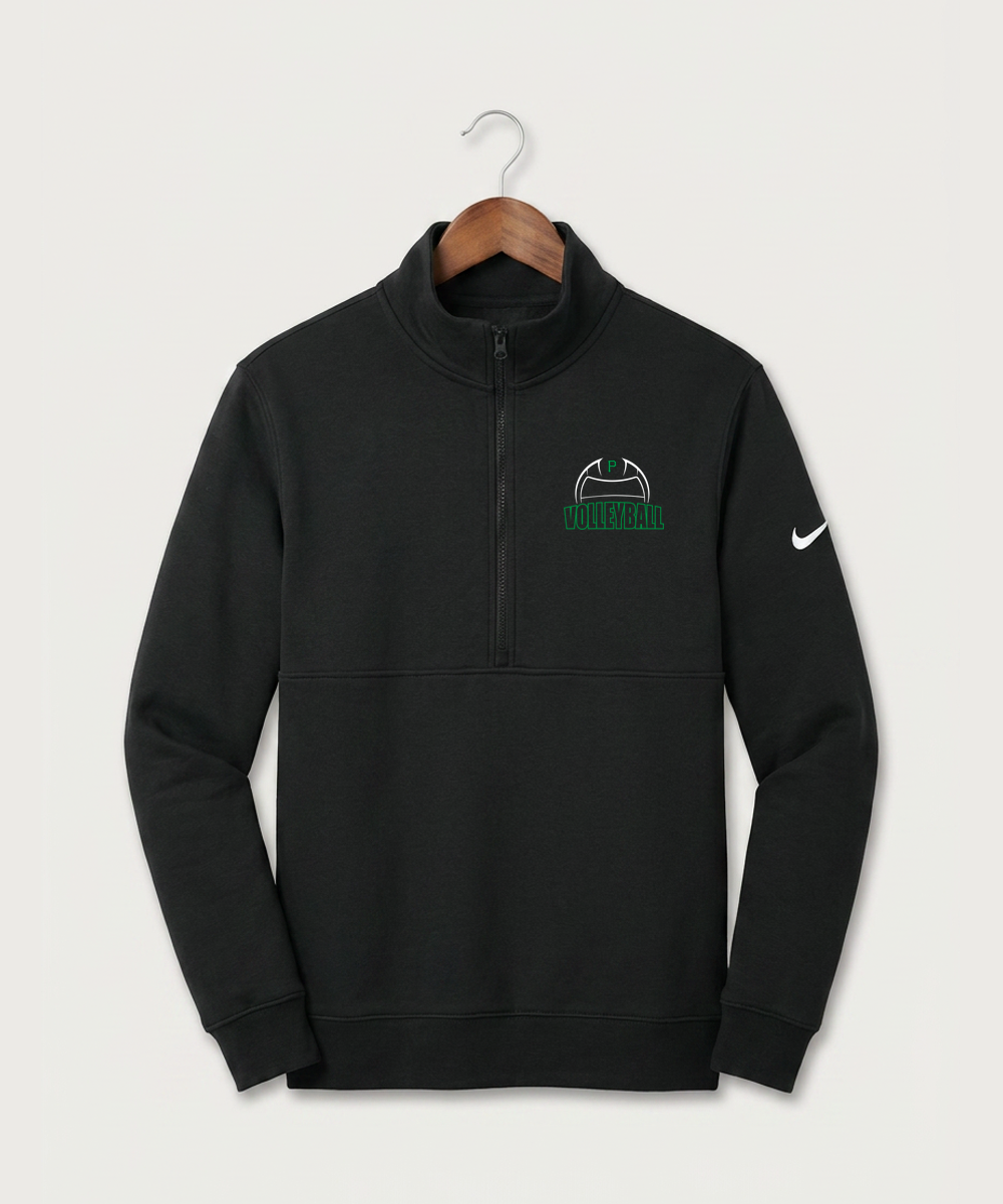 Pipestone Area High School Volleyball (Girls) - Black Nike Club Fleece Sleeve Swoosh 1/2-Zip NKDX6718