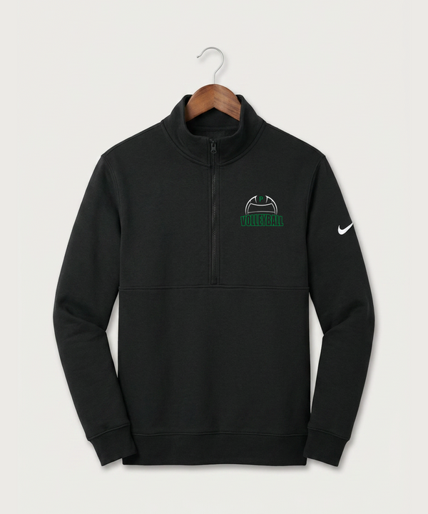Pipestone Area High School Volleyball (Girls) - Black Nike Club Fleece Sleeve Swoosh 1/2-Zip NKDX6718