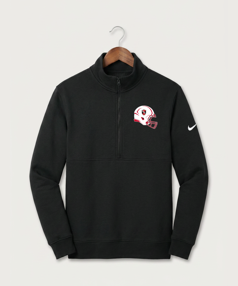 Saint James High School Football (Boys) - Black Nike Club Fleece Sleeve Swoosh 1/2-Zip NKDX6718
