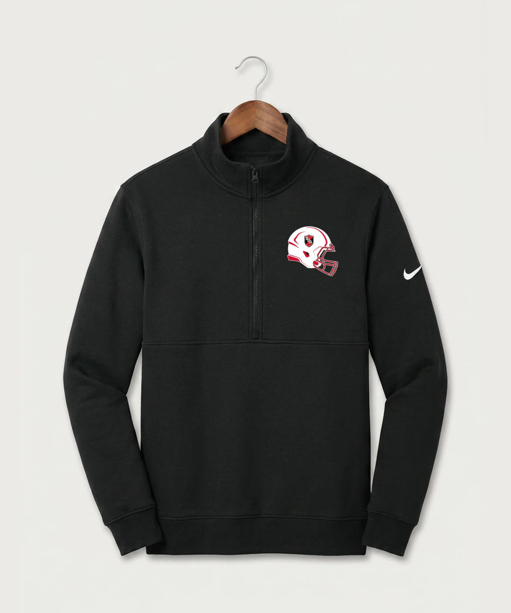 Saint James High School Football (Boys) - Black Nike Club Fleece Sleeve Swoosh 1/2-Zip NKDX6718