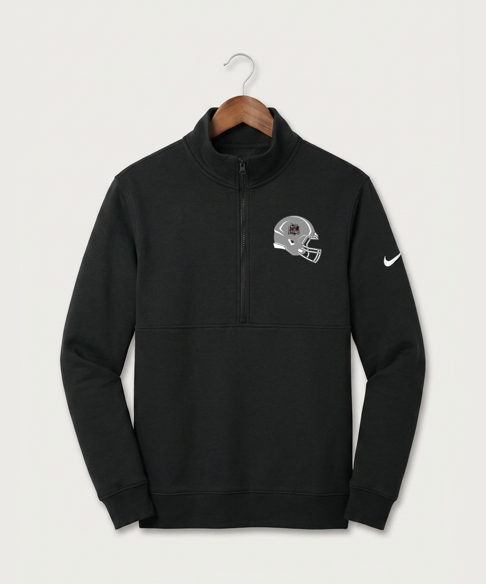 Yellow Medicine East High School Football (Boys) - Black Nike Club Fleece Sleeve Swoosh 1/2-Zip NKDX6718