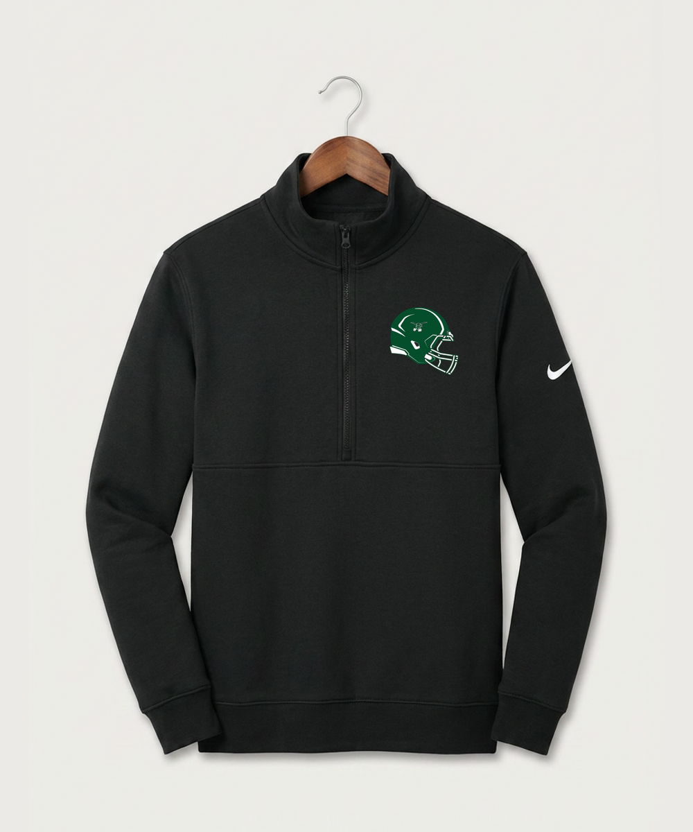 West Fargo High School Football (Boys) - Black Nike Club Fleece Sleeve Swoosh 1/2-Zip NKDX6718