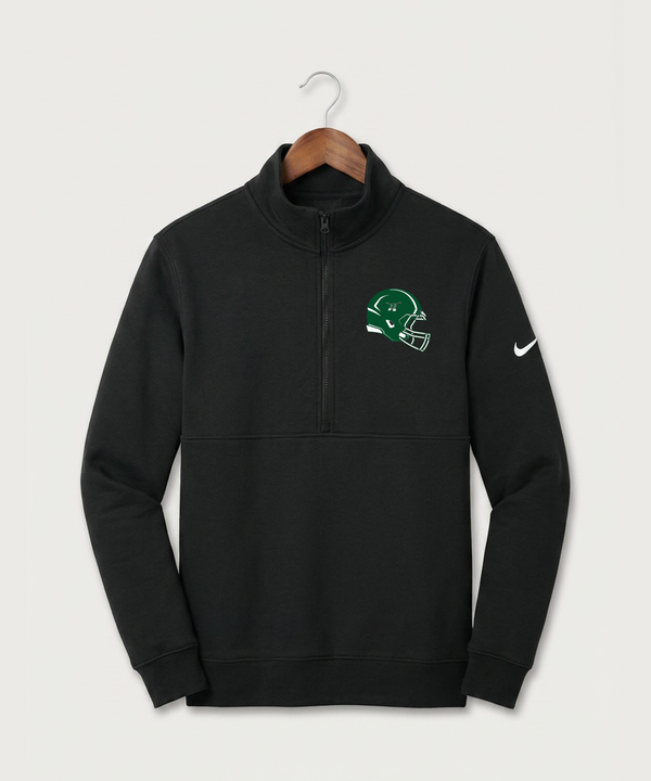 West Fargo High School Football (Boys) - Black Nike Club Fleece Sleeve Swoosh 1/2-Zip NKDX6718