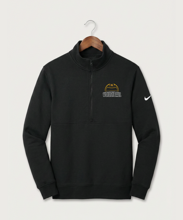 Nevis High School Volleyball (Girls) - Black Nike Club Fleece Sleeve Swoosh 1/2-Zip NKDX6718