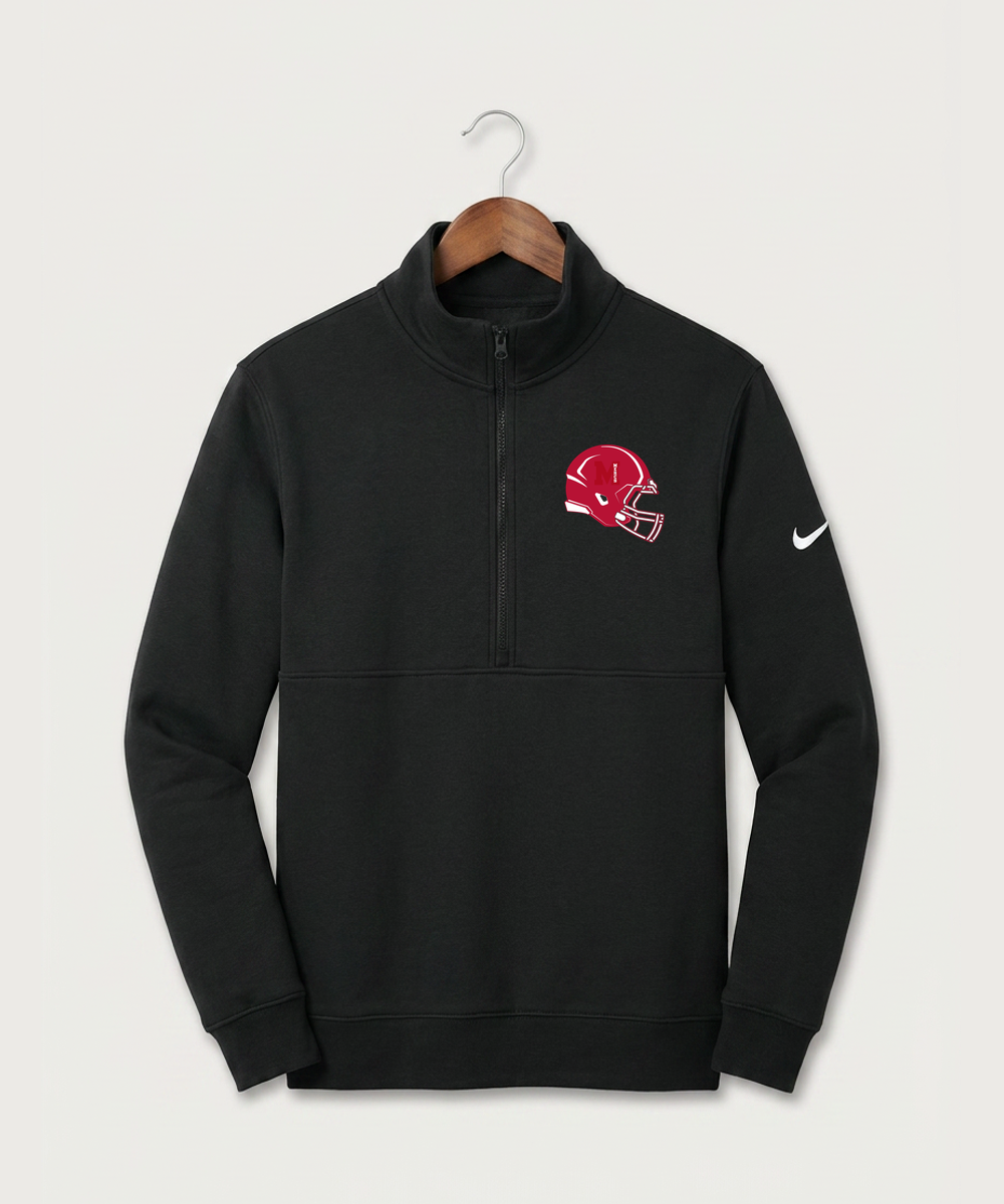 Mcgregor High School Football (Boys) - Black Nike Club Fleece Sleeve Swoosh 1/2-Zip NKDX6718