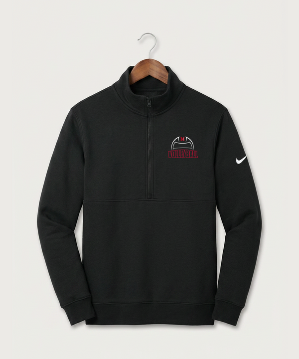 Mcgregor High School Volleyball (Girls) - Black Nike Club Fleece Sleeve Swoosh 1/2-Zip NKDX6718