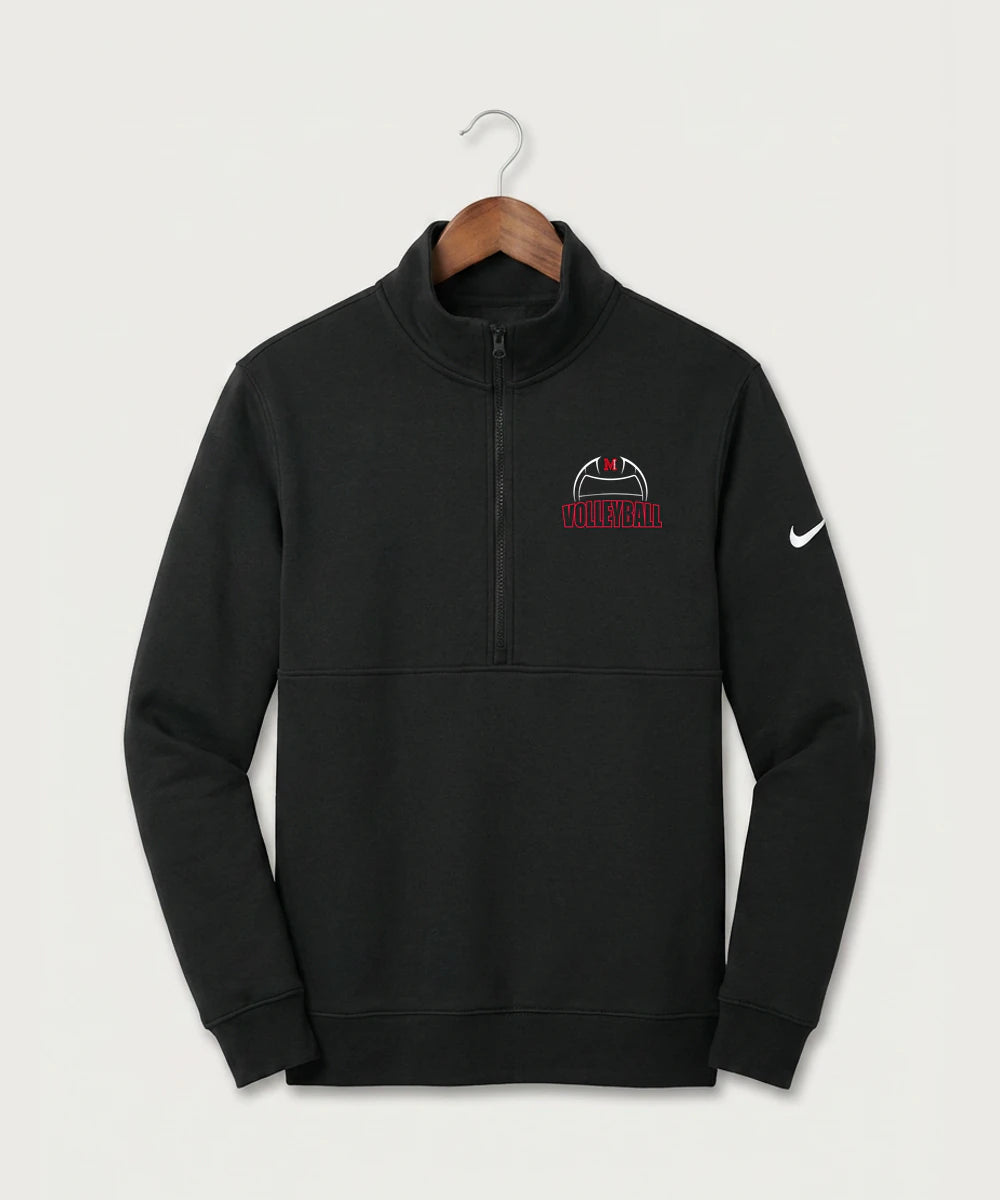 Mcgregor High School Volleyball (Girls) - Black Nike Club Fleece Sleeve Swoosh 1/2-Zip NKDX6718