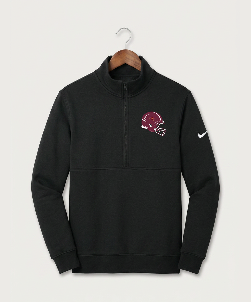 Pine Island High School Football (Boys) - Black Nike Club Fleece Sleeve Swoosh 1/2-Zip NKDX6718