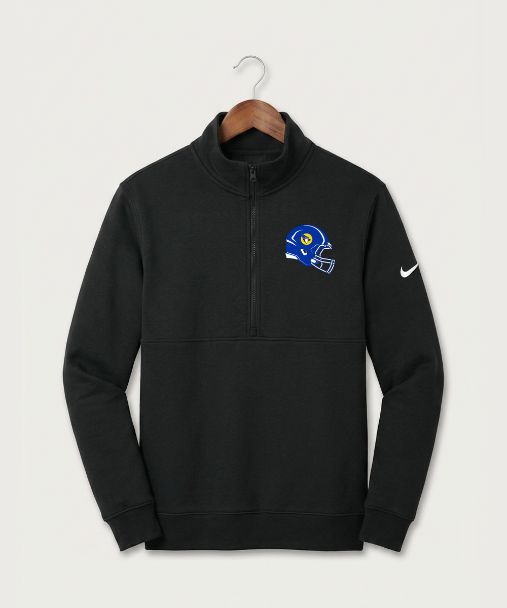 Waseca High School Football (Boys) - Black Nike Club Fleece Sleeve Swoosh 1/2-Zip NKDX6718
