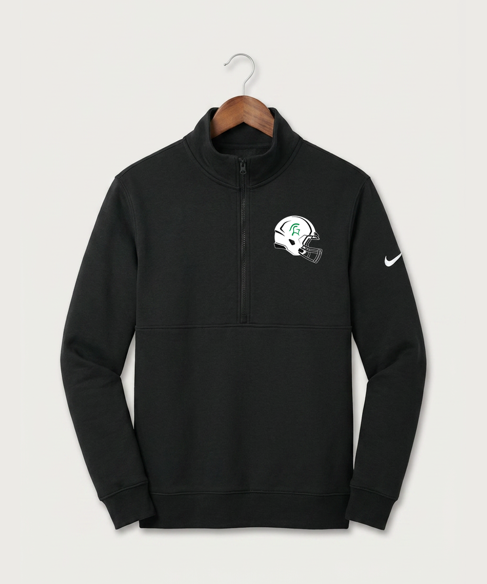 La Crescent High School Football (Boys) - Black Nike Club Fleece Sleeve Swoosh 1/2-Zip NKDX6718