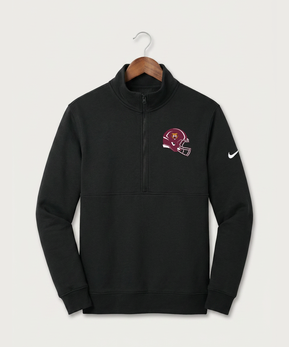 Stewartville High School Football (Boys) - Black Nike Club Fleece Sleeve Swoosh 1/2-Zip NKDX6718