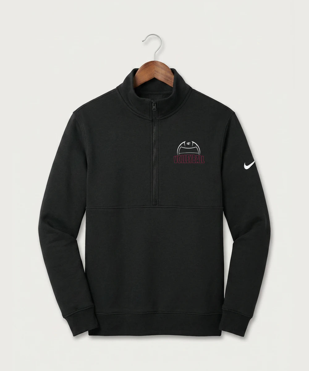 Triton High School Volleyball (Girls) - Black Nike Club Fleece Sleeve Swoosh 1/2-Zip NKDX6718
