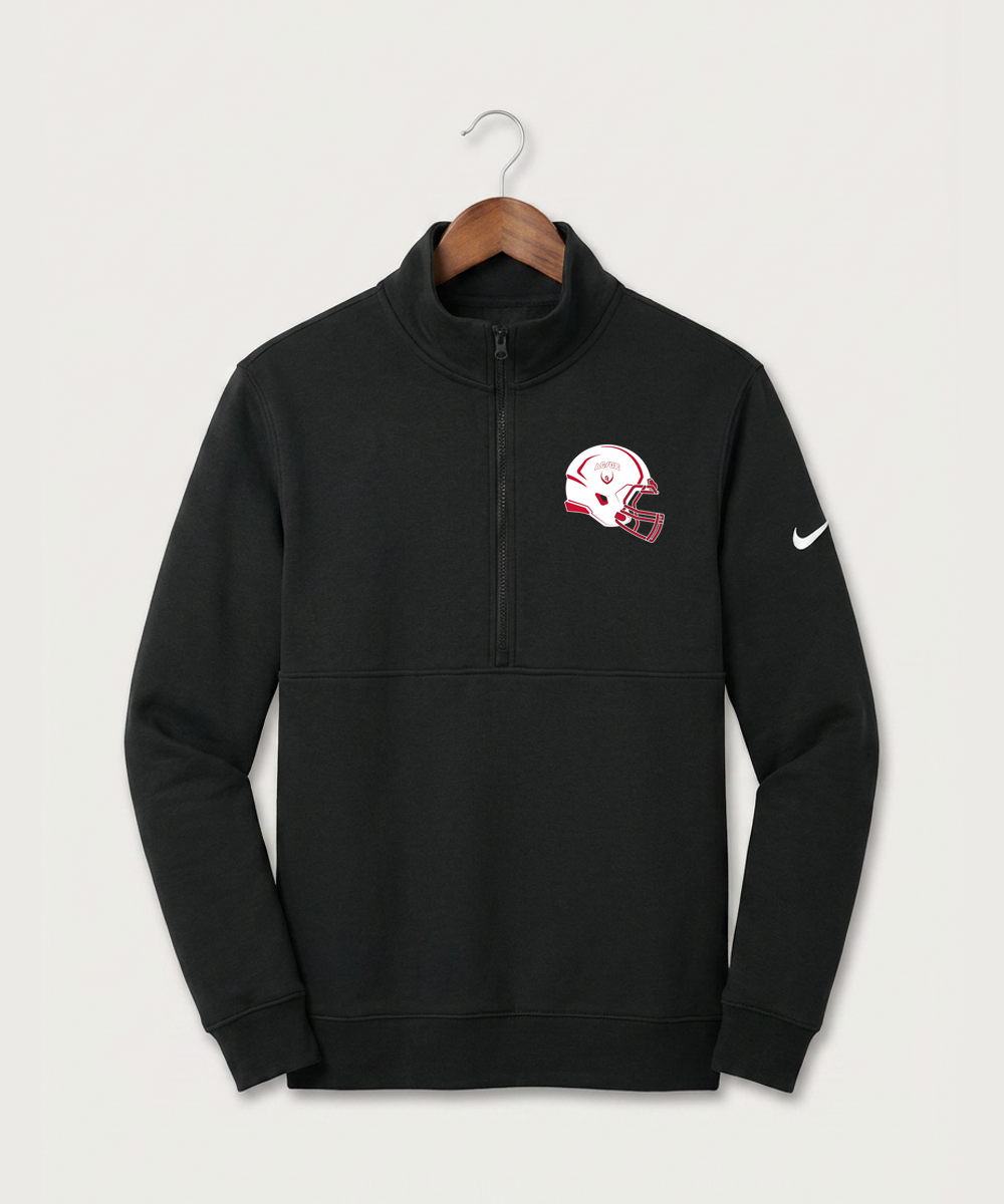 Alden-Conger-Glenville Emmons High School Football (Boys) - Black Nike Club Fleece Sleeve Swoosh 1/2-Zip NKDX6718
