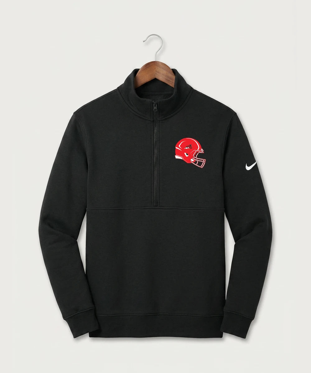 Fulton High School Football (Boys) - Black Nike Club Fleece Sleeve Swoosh 1/2-Zip NKDX6718