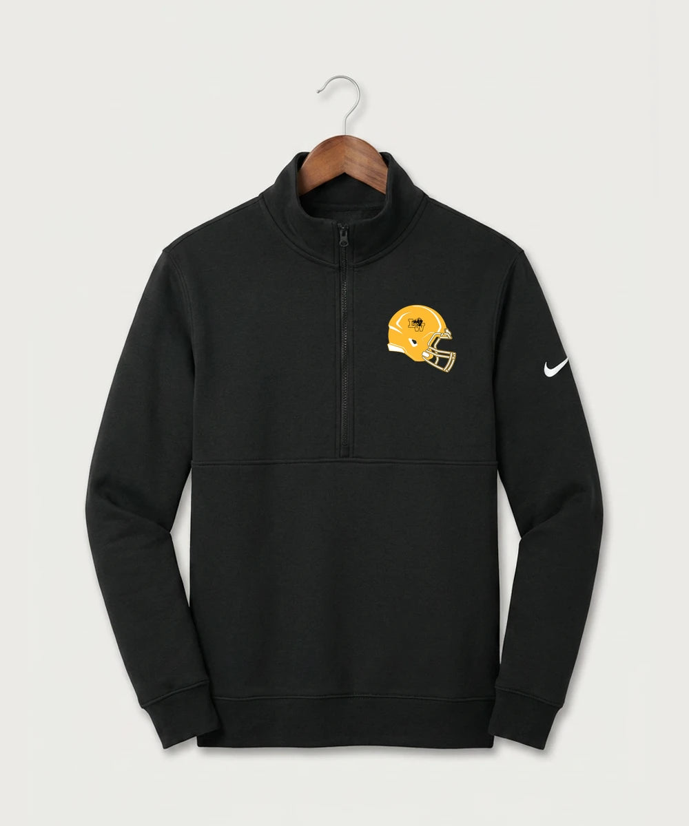 Le-Win Football - Black Nike Club Fleece Sleeve Swoosh 1/2-Zip NKDX6718