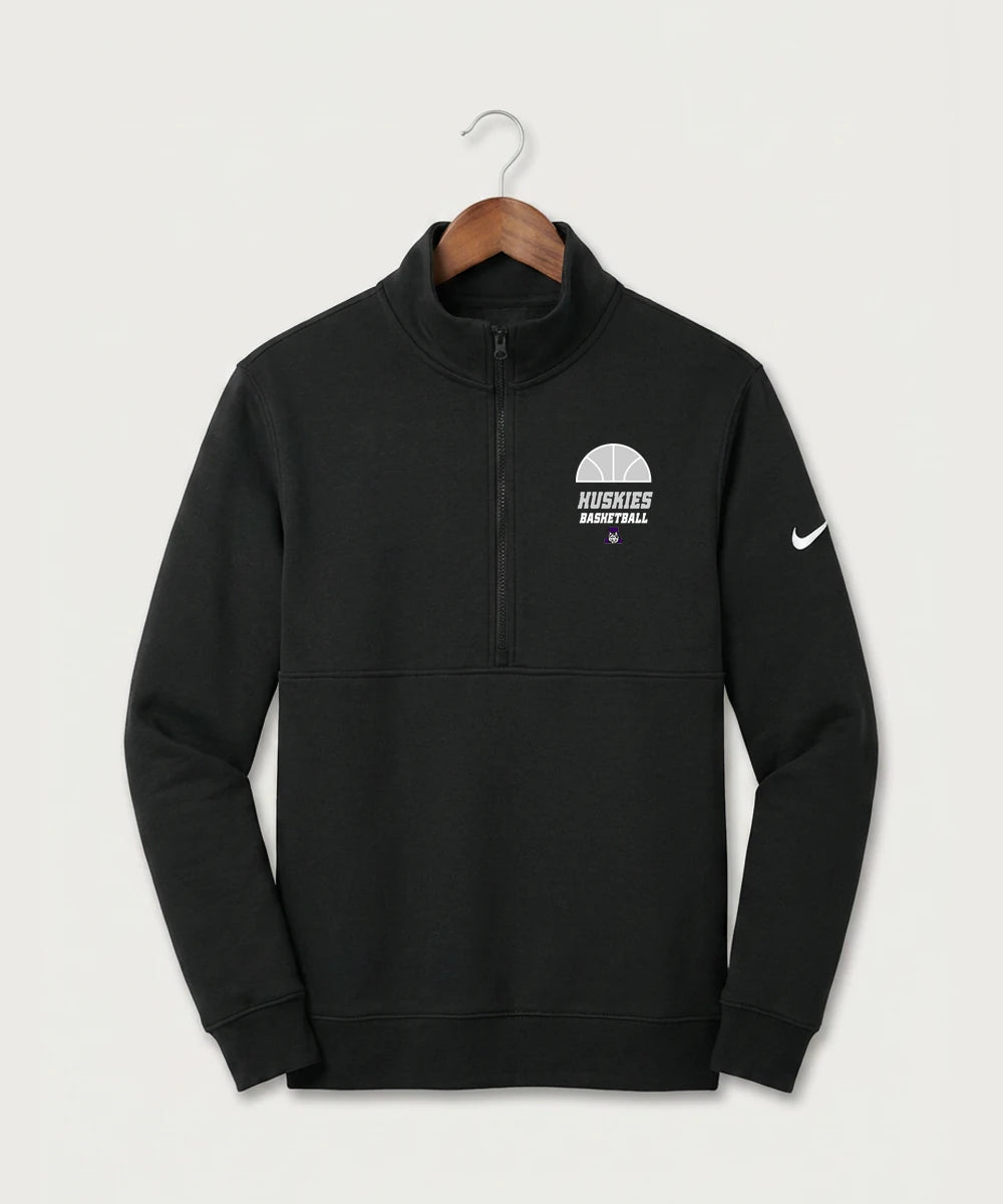 Albany High School Basketball (Boys) - Black Nike Club Fleece Sleeve Swoosh 1/2-Zip NKDX6718