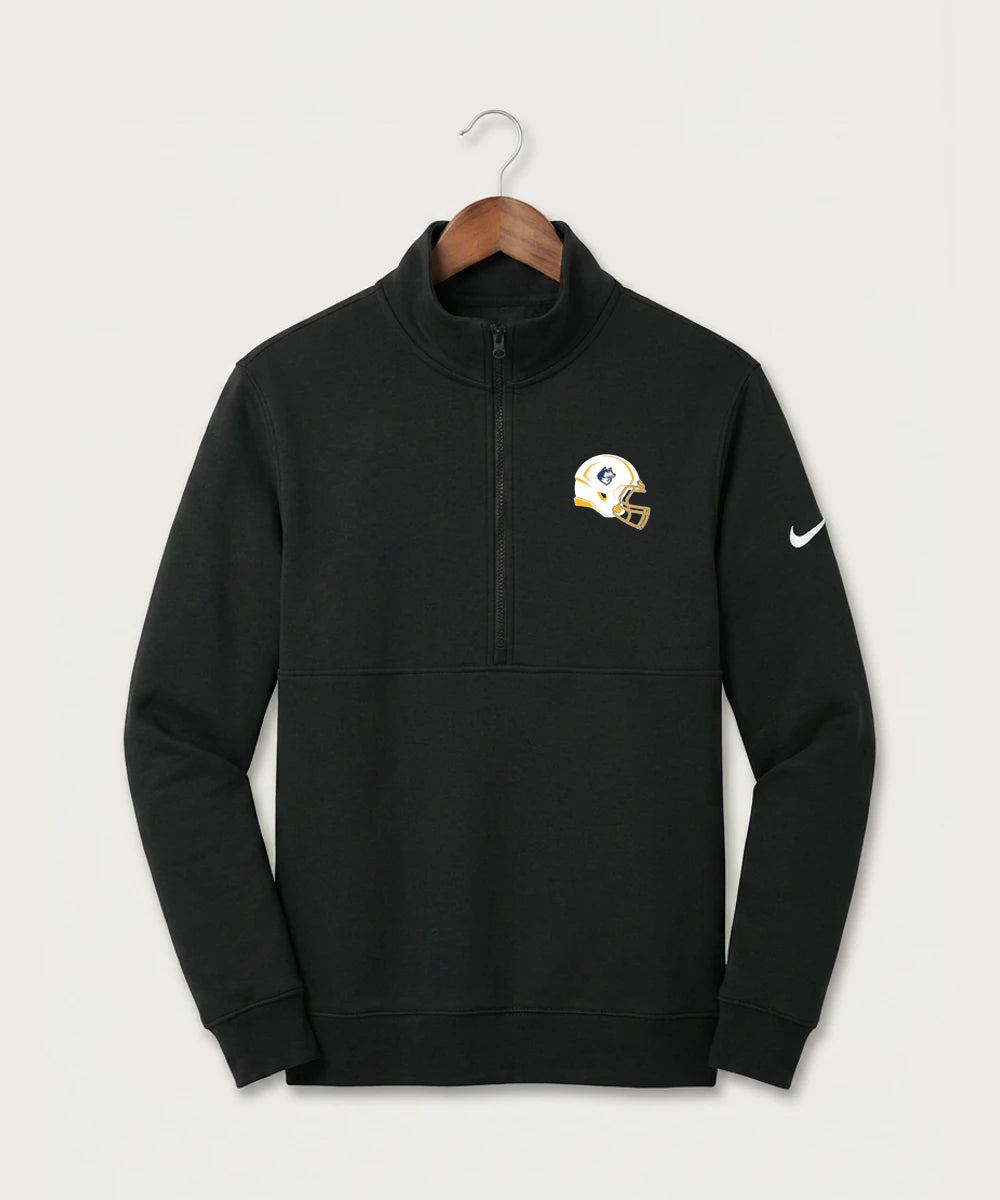 Bigfork Senior High School Football (Boys) - Black Nike Club Fleece Sleeve Swoosh 1/2-Zip NKDX6718